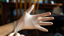 Disposable Glove On A Hand